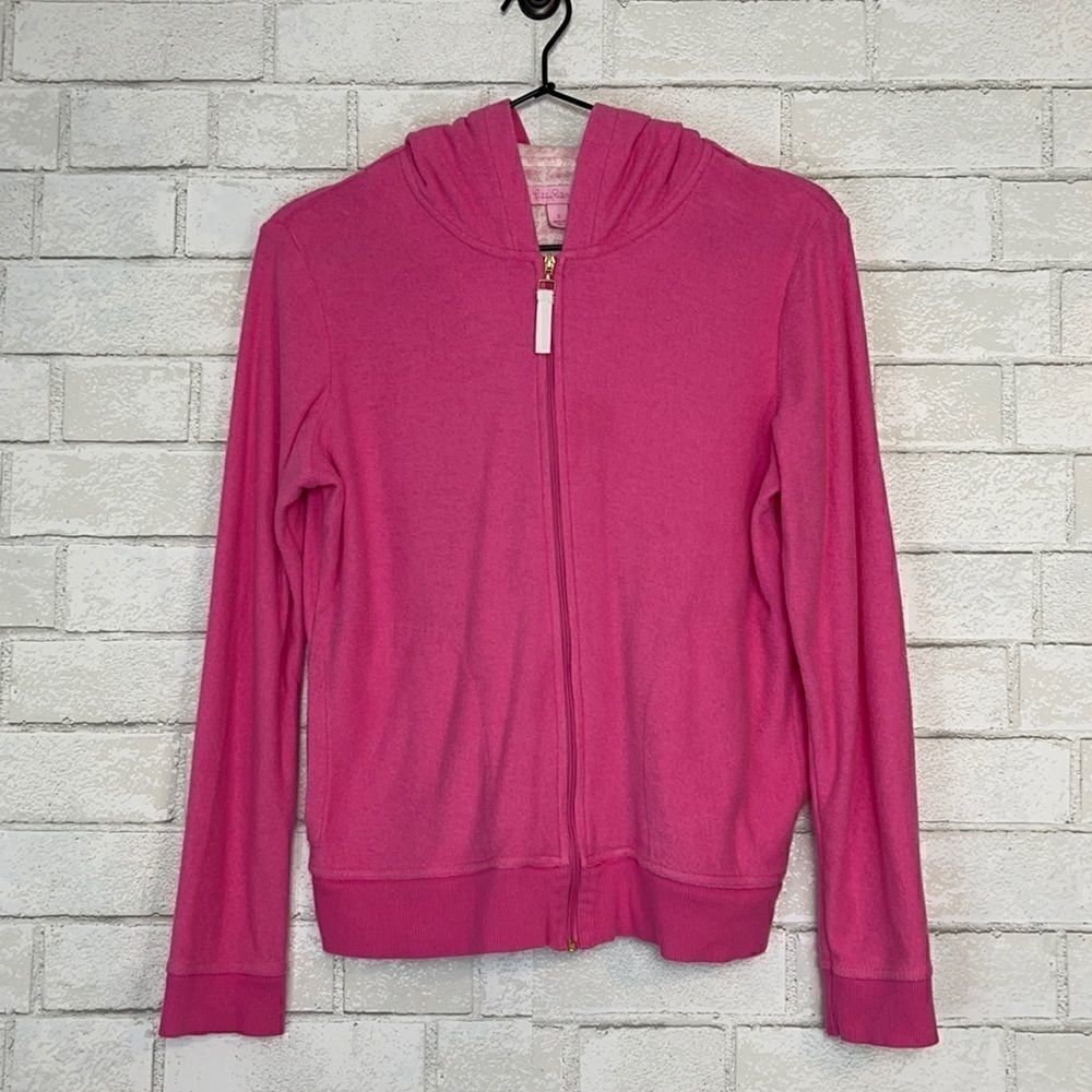 Lilly Pulitzer Pink Terry Zip Up Hoodie S